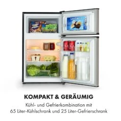 Big Daddy Cool Kühl-Gefrierkombination 61/25 Liter 2 Ebenen Edelstahl -Klarstein Verkaufsgeschäft 10034005 de 0003 logo