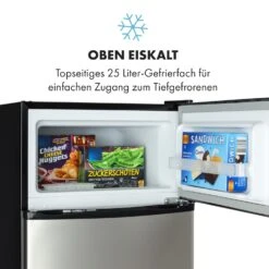 Big Daddy Cool Kühl-Gefrierkombination 61/25 Liter 2 Ebenen Edelstahl -Klarstein Verkaufsgeschäft 10034005 de 0006 logo