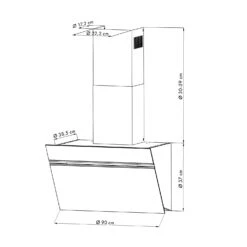 Alina Dunstabzugshaube 90cm 600 M³/h LED-Display Ambientelicht Schwarz -Klarstein Verkaufsgeschäft 10034106 yy 0009 logo