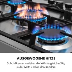 Ignito 5 Zonen Gaskochfeld 5-flammig Sabaf-Brenner Edelstahl Silber -Klarstein Verkaufsgeschäft 10034111 de 0003 logo