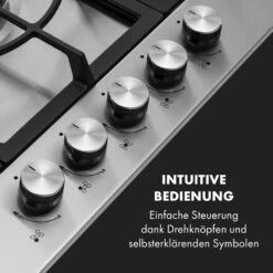 Ignito 5 Zonen Gaskochfeld 5-flammig Sabaf-Brenner Edelstahl Silber -Klarstein Verkaufsgeschäft 10034111 de 0004 logo