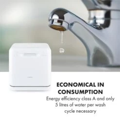 Aquatica Geschirrspüler Freistehend Installationsfrei 2 Gedecke 860W -Klarstein Verkaufsgeschäft 10034126 yy 0009 logo Klarstein Aquatica Geschirrspueler weiss