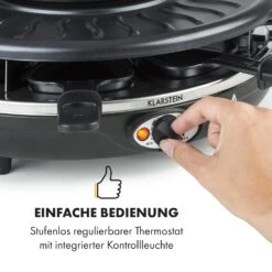 Fonduelette Raclette Und Fondue 1350W 1 Liter 38 Cm Ø Für 8 Personen -Klarstein Verkaufsgeschäft 10034138 de 0004 logo