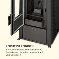 Energiewende Pelletofen 5/10 KW 5 Stufen Timer 18kg 250m³ Fernbedienung Schwarz -Klarstein Verkaufsgeschäft 10034153 de 0008 logo