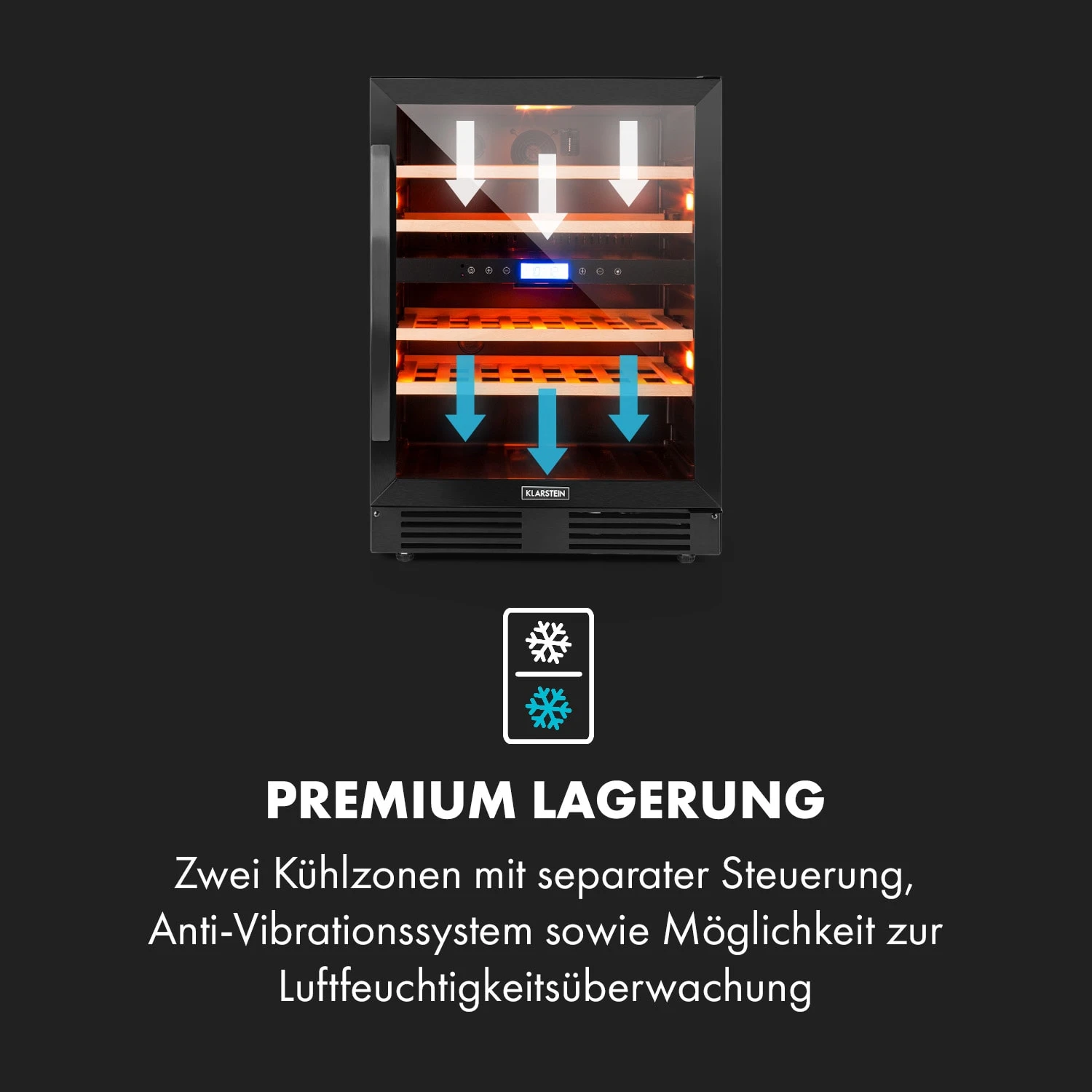 Vinovilla 43 Built-In Duo Onyx Weinkühlschrank 129l 43 Fl. 2 Zonen 8 Vinovilla 43 Built-In Duo Onyx Weinkühlschrank 129l 43 Fl. 2 Zonen – Bild 6