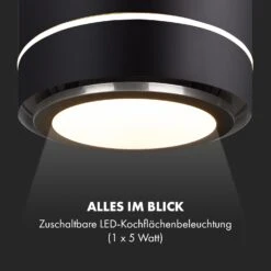 Tron Ambience Inselabzugshaube Ø38cm Umluft 540m³/h LED Schwarz -Klarstein Verkaufsgeschäft 10034213 de 0008 logo