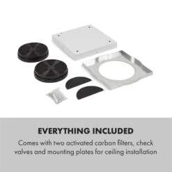 Tron Ambience Inselabzugshaube Ø38cm Umluft 540m³/h LED Schwarz -Klarstein Verkaufsgeschäft 10034213 yy 0010 logo Klarstein Tron Ambience Inselabzugshaube schwarz