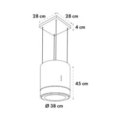 Tron Ambience Inselabzugshaube Ø38cm Umluft 540m³/h LED Schwarz -Klarstein Verkaufsgeschäft 10034213 yy 0011 logo Klarstein Tron Ambience Inselabzugshaube schwarz
