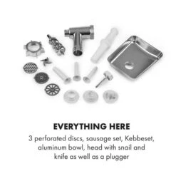 Kraftprotz Elektrischer Fleischwolf 700 W Kupfermotor Edelstahl 15 Kraftprotz Elektrischer Fleischwolf 700 W Kupfermotor Edelstahl -Klarstein Verkaufsgeschäft 10034215 yy 0006 logo Klarstein Kraftprotz elektrischer Fleischwolf weiss