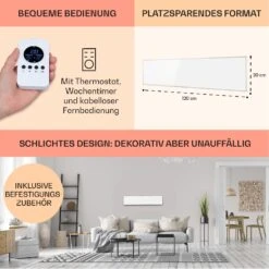 Wonderwall Air 36 Infrarotheizung 120x30cm 360W Wandinstallation Fernbedienung 15 Wonderwall Air 36 Infrarotheizung 120x30cm 360W Wandinstallation Fernbedienung -Klarstein Verkaufsgeschäft 10034231 de 0006 usp