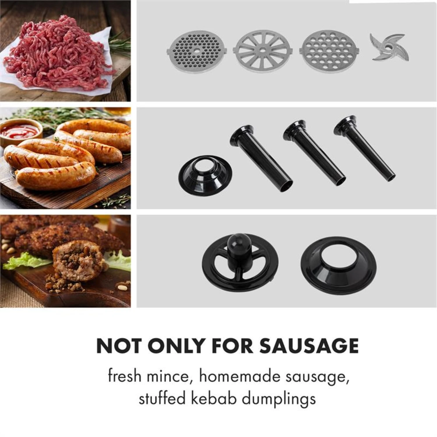 Mett Max Elektrischer Fleischwolf 600W Kupfermotor Aluminium 6 Mett Max Elektrischer Fleischwolf 600W Kupfermotor Aluminium – Bild 4