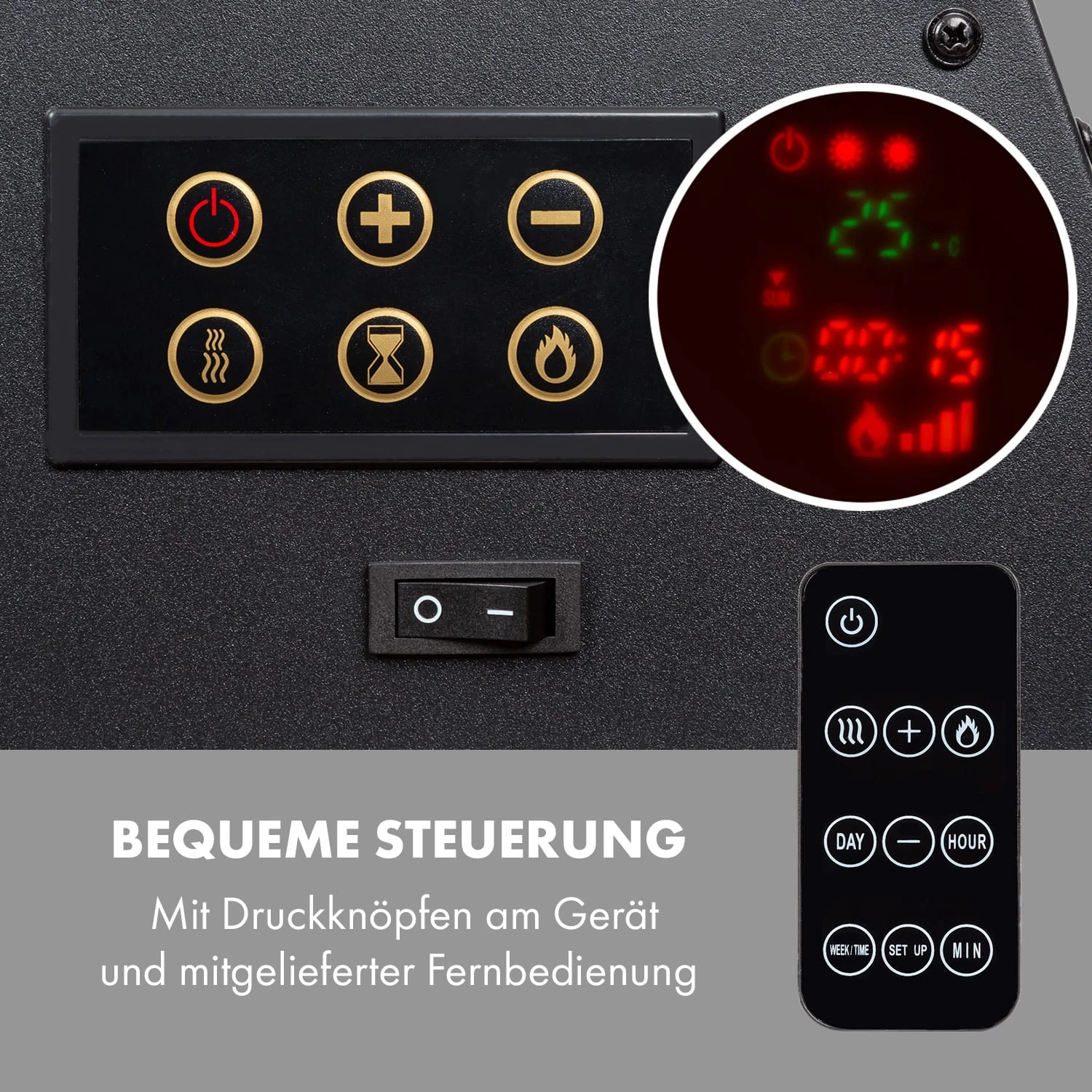 Lausanne Luxe Elektrischer Kamin 2000W 2 Heizstufen 90 Cm Edelstahl 6 Lausanne Luxe Elektrischer Kamin 2000W 2 Heizstufen 90 Cm Edelstahl – Bild 4