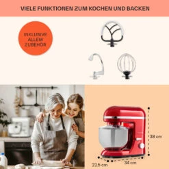 Bella Elegance Küchenmaschine 2000 W 2,7 PS 5,2 Ltr Edelstahl BPA-frei 13 Bella Elegance Küchenmaschine 2000 W 2,7 PS 5,2 Ltr Edelstahl BPA-frei -Klarstein Verkaufsgeschäft 10034364 de 0005 usp