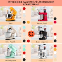 Bella Elegance Küchenmaschine 2000W/2,7PS/5,2 Ltr Edelstahl BPA-frei -Klarstein Verkaufsgeschäft 10034365 de 0007 usp