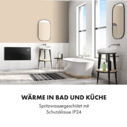 Bornholm Smart Konvektions-Heizgerät | 2000 W | SmartHeat Design: WiFi-Verbindung | LED-Display | 24-h-Timer | 2 Heizstufen: 1000 / 2000 W | IP24: Spritzwassergeschützt | Fernbedienung | Standgerät -Klarstein Verkaufsgeschäft 10034391 de 0005 logo