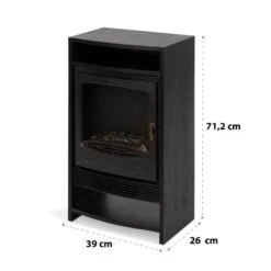 Bergamo Elektrischer Kamin 900/1800W Thermostat Holzoptik -Klarstein Verkaufsgeschäft 10034397 yy 0007 logo Klarstein Bergamo Elektrischer Kamin schwarz