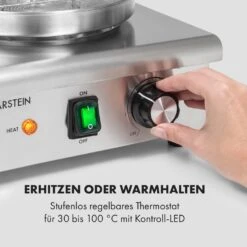 Wurstfabrik Pro 550 Hot Dog Maker 550W 2 Spieße 5L 30-100°C Edelstahl -Klarstein Verkaufsgeschäft 10034453 de 0003 logo