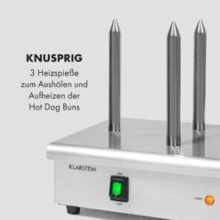 Wurstfabrik 600 Hot Dog Maker 600W 3 Spieße 5L 30-100°C Glas Edelstahl -Klarstein Verkaufsgeschäft 10034454 de 0005 logo