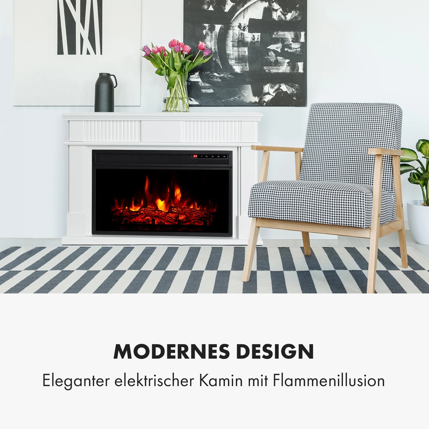 Bern Elektrischer Kamin 1000/2000W LED 10-30 °C Wochentimer 4 Bern Elektrischer Kamin 1000/2000W LED 10-30 °C Wochentimer – Bild 2