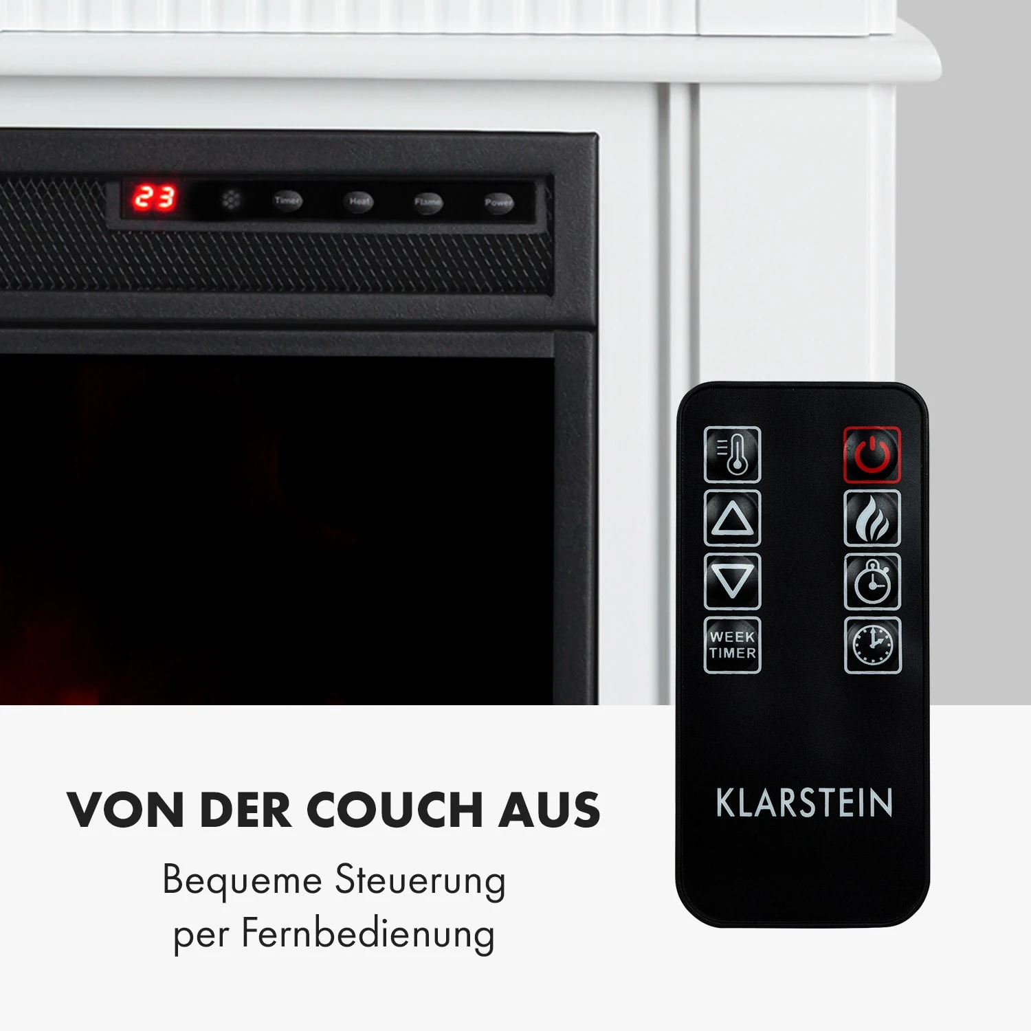 Bern Elektrischer Kamin 1000/2000W LED 10-30 °C Wochentimer 5 Bern Elektrischer Kamin 1000/2000W LED 10-30 °C Wochentimer – Bild 3