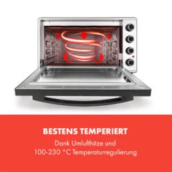 Masterchef 45 Mini-Backofen 45l 2000W 100-230 °C Timer Silber 13 Masterchef 45 Mini-Backofen 45l 2000W 100-230 °C Timer Silber -Klarstein Verkaufsgeschäft 10034497 de 0003 logo