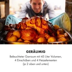 Masterchef 45 Mini-Backofen 45l 2000W 100-230 °C Timer Silber 14 Masterchef 45 Mini-Backofen 45l 2000W 100-230 °C Timer Silber -Klarstein Verkaufsgeschäft 10034497 de 0004 logo