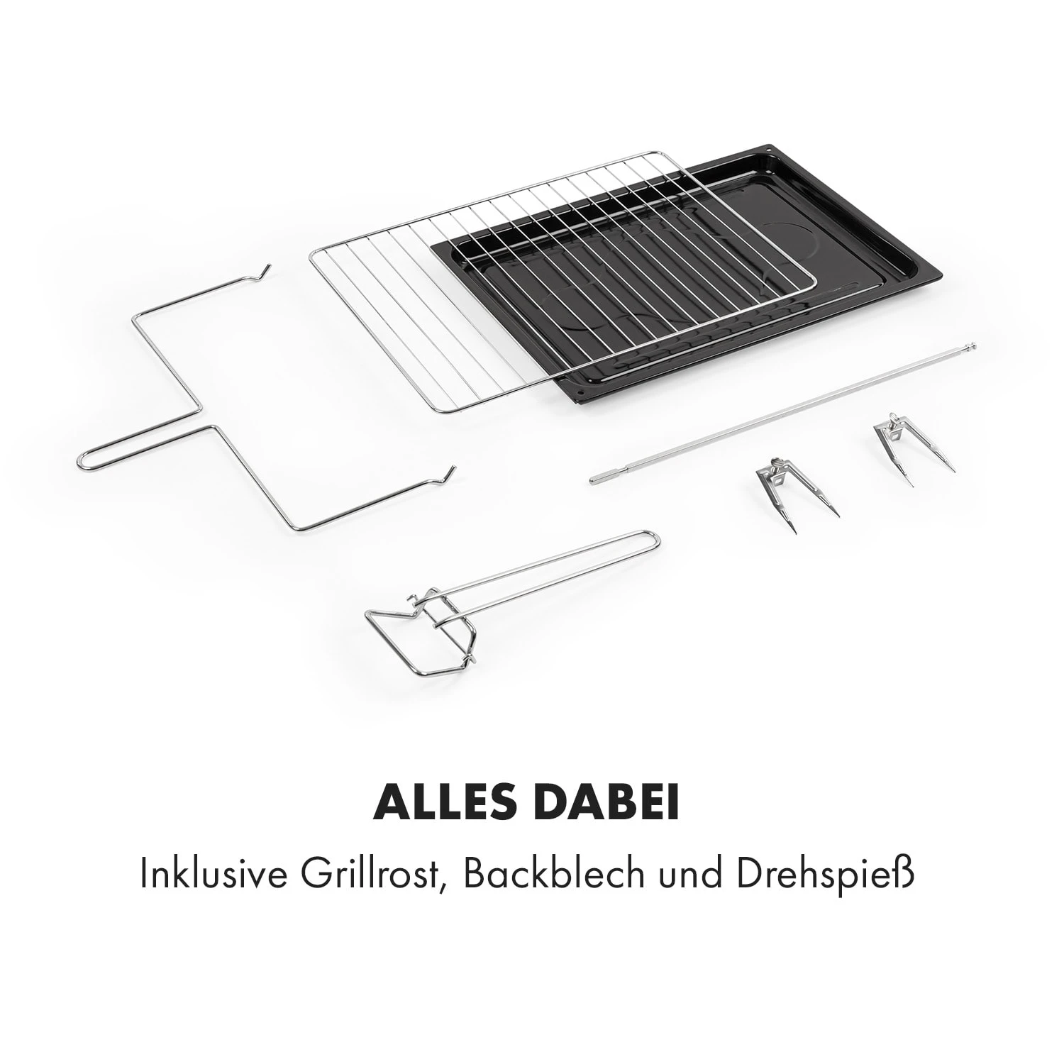 Masterchef 45 Mini-Backofen 45l 2000W 100-230 °C Timer Silber 10 Masterchef 45 Mini-Backofen 45l 2000W 100-230 °C Timer Silber – Bild 8