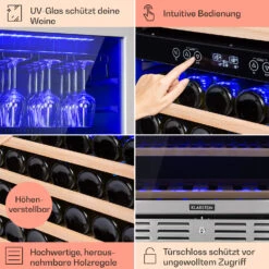 Vinovilla Grande 116 Built-in Duo Weinkühlschrank 310 Ltr 116 Fl. LED -Klarstein Verkaufsgeschäft 10034525 DE 0005 usp