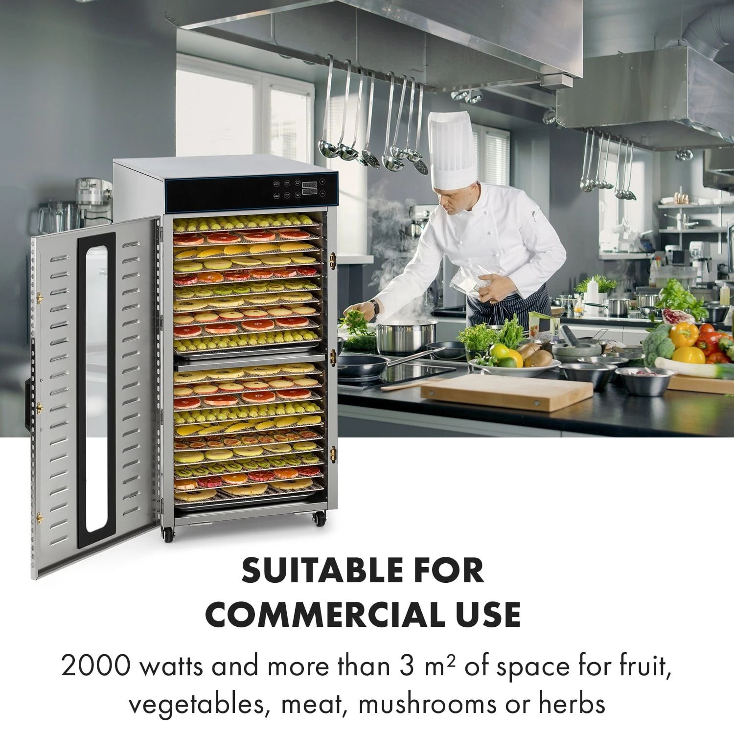 Master Jerky 300 Dörrautomat 2000W 40-90 °C 24h-Timer Edelstahl Silber 4 Master Jerky 300 Dörrautomat 2000W 40-90 °C 24h-Timer Edelstahl Silber – Bild 2