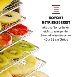 Master Jerky 550 Dörrautomat 2400W 40-90 °C 24h-Timer Edelstahl Silber -Klarstein Verkaufsgeschäft 10034546 de 0004 logo