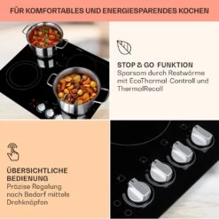EasyCook Keramikkochfeld 6100W Drehregler Schwarz -Klarstein Verkaufsgeschäft 10034604 de 0004 usp