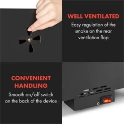 Flintstone Räucherofen 1600W Thermometer Edelstahl Elektrisch -Klarstein Verkaufsgeschäft 10034702 yy 0009 logo Klarstein NES C16