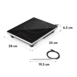 Cook N Roll Induktionskochfeld 2000W Timer 10 Stufen Bratenthermometer -Klarstein Verkaufsgeschäft 10034708 yy 0009 logo Klarstein Cook n Roll Induktionskochfeld schwarz