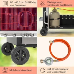 Tomahawk Gasgrill 4x3,6 KW + 2,7 KW Brenner 66x43,5 Cm Grill Edelstahl -Klarstein Verkaufsgeschäft 10034710 de 0005 usp