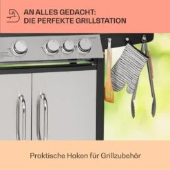 Tomahawk Gasgrill 4x3,6 KW + 2,7 KW Brenner 66x43,5 Cm Grill Edelstahl -Klarstein Verkaufsgeschäft 10034710 de 0007 usp