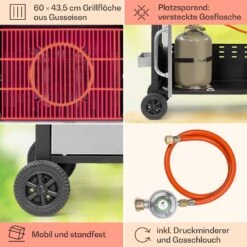 Tomahawk Gasgrill 3 X 3,6 KW Brenner 60 X 43,5 Cm Grill Edelstahl -Klarstein Verkaufsgeschäft 10034711 de 0005 usp