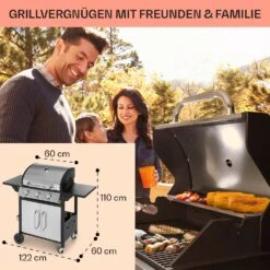 Tomahawk Gasgrill 3 X 3,6 KW Brenner 60 X 43,5 Cm Grill Edelstahl -Klarstein Verkaufsgeschäft 10034711 de 0006 usp
