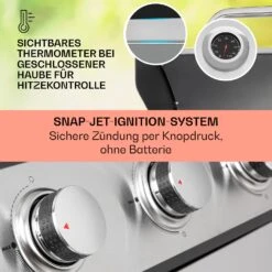 Tomahawk Gasgrill 5x3,6 KW + 2,7 KW Brenner 80x43,5 Cm Grill Edelstahl -Klarstein Verkaufsgeschäft 10034712 de 0004 usp