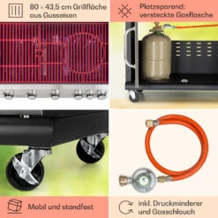 Tomahawk Gasgrill 5x3,6 KW + 2,7 KW Brenner 80x43,5 Cm Grill Edelstahl -Klarstein Verkaufsgeschäft 10034712 de 0005 usp