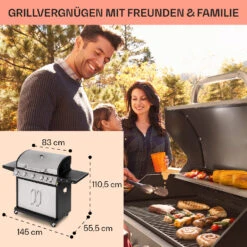 Tomahawk Gasgrill 5x3,6 KW + 2,7 KW Brenner 80x43,5 Cm Grill Edelstahl -Klarstein Verkaufsgeschäft 10034712 de 0006 usp