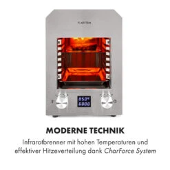 Hannibal Hochtemperaturgrill Indoor 2.200W 850°C Edelstahl Silber 13 Hannibal Hochtemperaturgrill Indoor 2.200W 850°C Edelstahl Silber -Klarstein Verkaufsgeschäft 10034803 de 0003 logo