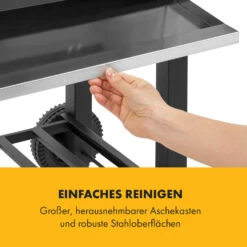 Meat Machine Holzkohlegrill BBQ 45x32,5cm Thermometer Bodenrollen 18 Meat Machine Holzkohlegrill BBQ 45x32,5cm Thermometer Bodenrollen -Klarstein Verkaufsgeschäft 10034819 de 0008 logo