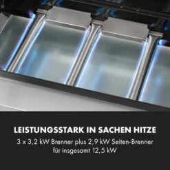 Valkyrie Gasgrill 3x3,2 + 2,9 KW Sichtfenster 54x42 Cm Grill Edelstahl 16 Valkyrie Gasgrill 3x3,2 + 2,9 KW Sichtfenster 54x42 Cm Grill Edelstahl -Klarstein Verkaufsgeschäft 10034845 de 0005 logo