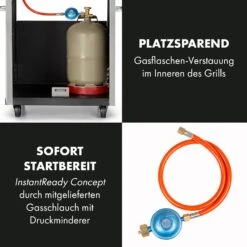 Valkyrie Gasgrill 3x3,2 + 2,9 KW Sichtfenster 54x42 Cm Grill Edelstahl 18 Valkyrie Gasgrill 3x3,2 + 2,9 KW Sichtfenster 54x42 Cm Grill Edelstahl -Klarstein Verkaufsgeschäft 10034845 de 0007 logo