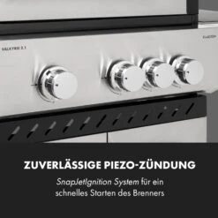 Valkyrie Gasgrill 3x3,2 + 2,9 KW Sichtfenster 54x42 Cm Grill Edelstahl 20 Valkyrie Gasgrill 3x3,2 + 2,9 KW Sichtfenster 54x42 Cm Grill Edelstahl -Klarstein Verkaufsgeschäft 10034845 de 0009 logo