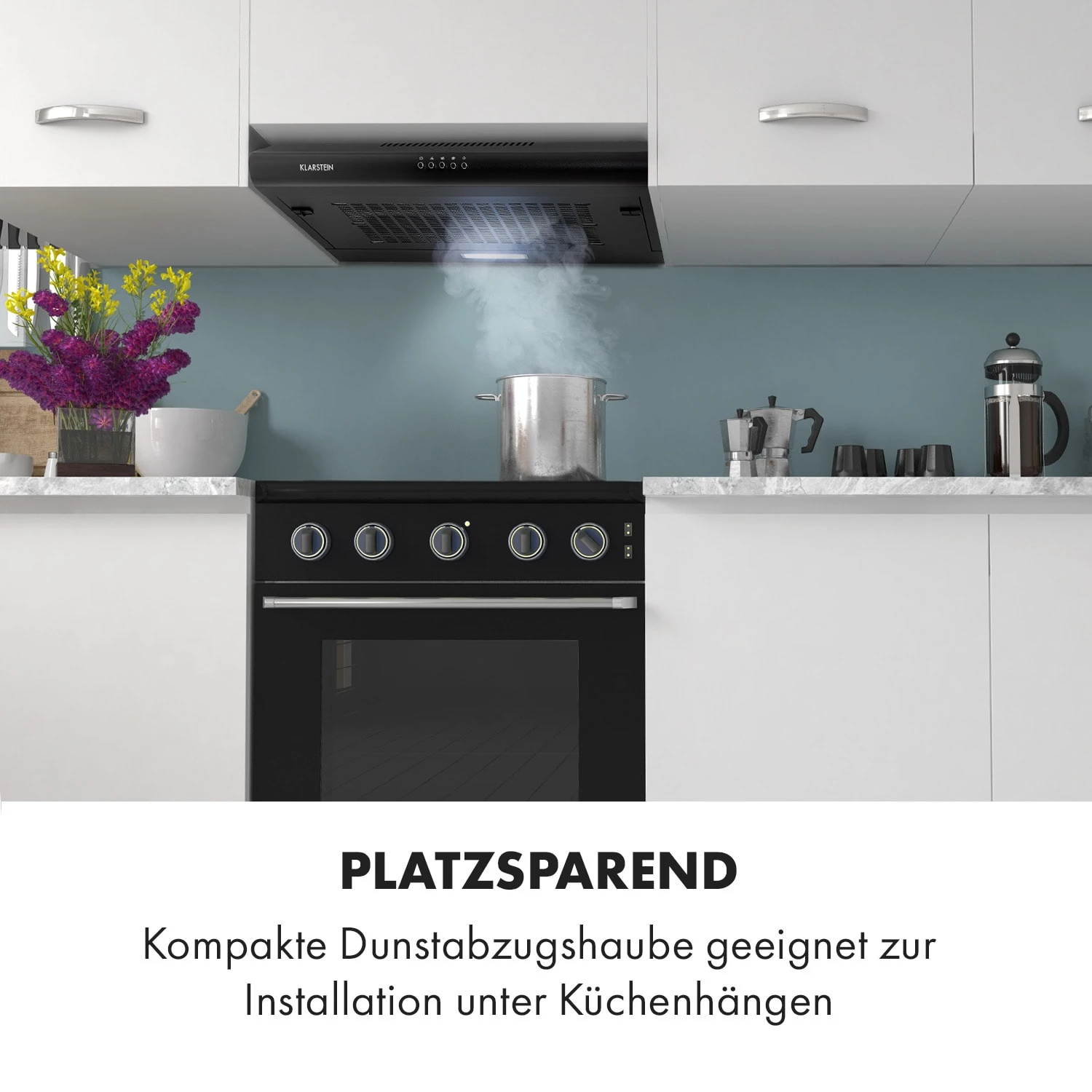 Capannina Unterbau-Abzugshaube 60cm 166m³/h LED Edelstahl Schwarz 4 Capannina Unterbau-Abzugshaube 60cm 166m³/h LED Edelstahl Schwarz – Bild 2