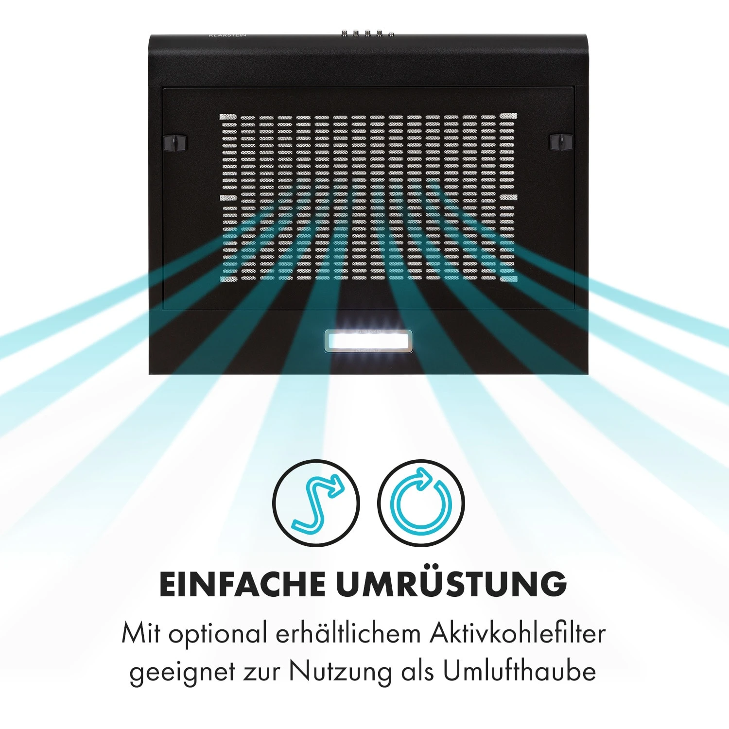 Capannina Unterbau-Abzugshaube 60cm 166m³/h LED Edelstahl Schwarz 5 Capannina Unterbau-Abzugshaube 60cm 166m³/h LED Edelstahl Schwarz – Bild 3