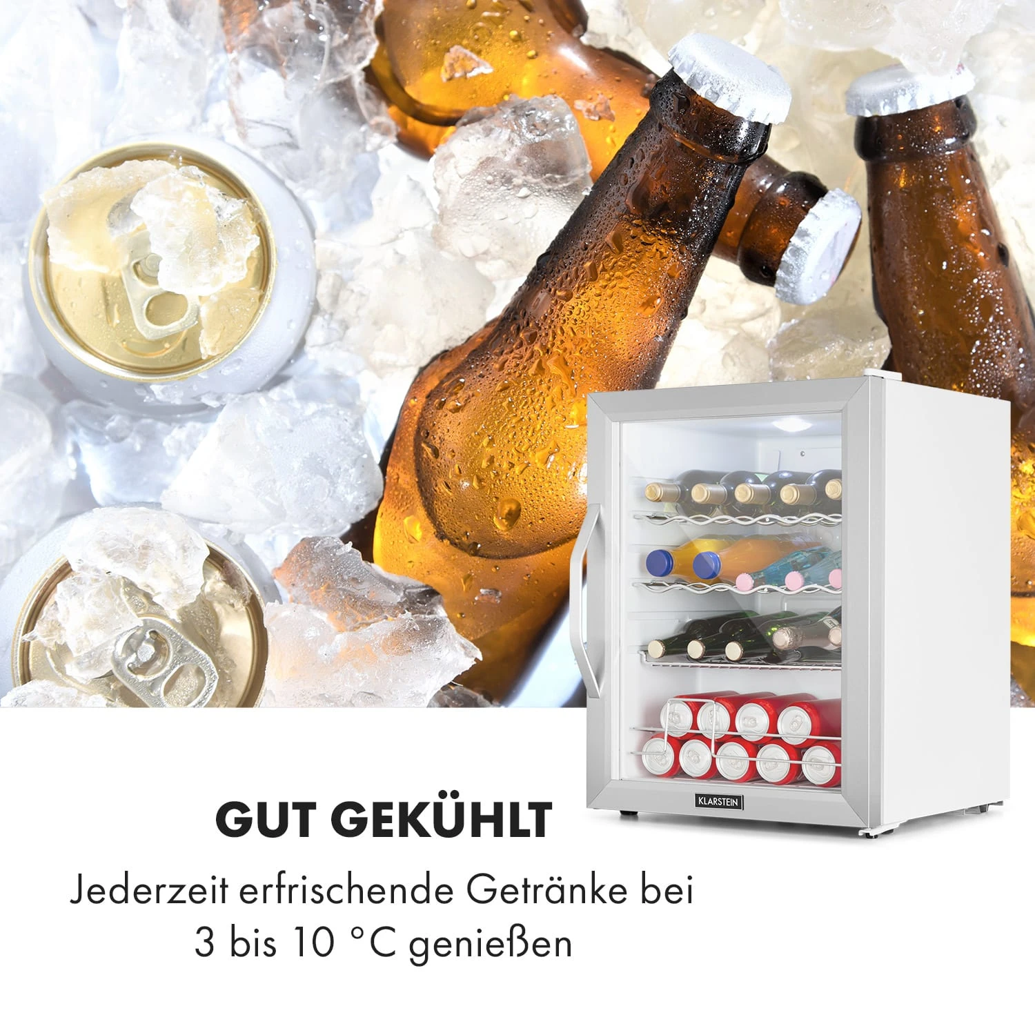 Beersafe XL Crystal White Kühlschrank 60 Liter 4 Böden Panoramaglastür Edelstahl 7 Beersafe XL Crystal White Kühlschrank 60 Liter 4 Böden Panoramaglastür Edelstahl – Bild 5