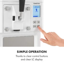 Sweet Sundae Eiscrememaschine Kompressor 1,5l Edelstahl Weiß -Klarstein Verkaufsgeschäft 10034912 uk 0007 logo Klarstein Sahnehaeubchen Eiscrememaschine weiss