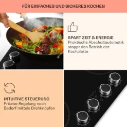 Kochheld 4-Zonen-Induktionskochfeld 6000W Dreh-Regler Glas Schwarz -Klarstein Verkaufsgeschäft 10034947 de 0004 usp